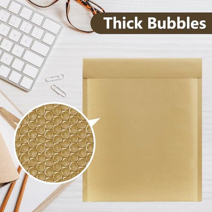 UCGOU Natural Kraft Bubble Mailers 4x8" 100 Pack Brown Usable Size 4x7" - size: 4x8" 100PC