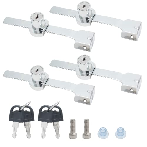 4 Pack Sliding Glass Door Lock, Keyed Alike Showcase Display Case - size: 5.56 inch / 141mm - 4 Pack