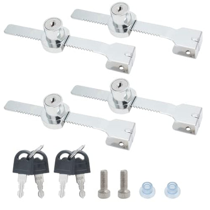 4 Pack Sliding Glass Door Lock, Keyed Alike Showcase Display Case - size: 5.56 inch / 141mm - 4 Pack