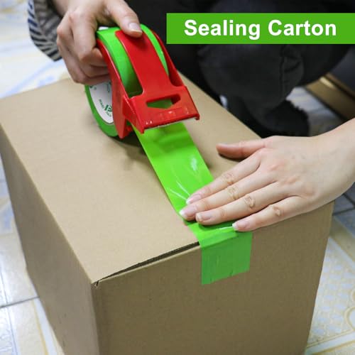BOMEI PACK Fluorescent Green Packing Tape Refills, 6 Rolls of Heavy Duty Packaging Tape for Moving Sealing, Moving Supplies,2.52 Mil Thick, 1.88 in Wide, 110 Yards PER Roll,Total 660 Yards - color: Light Green