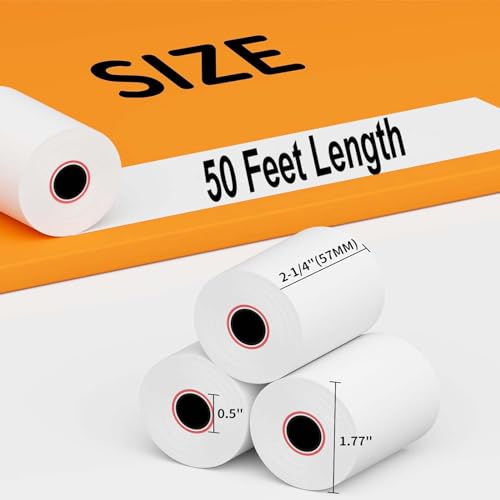 (50 Rolls) 2 1/4 x 50 Thermal Paper Receipt Rolls Premium Quality Paper fits all Credit Card Terminals - size: 2 1/4" x 50'