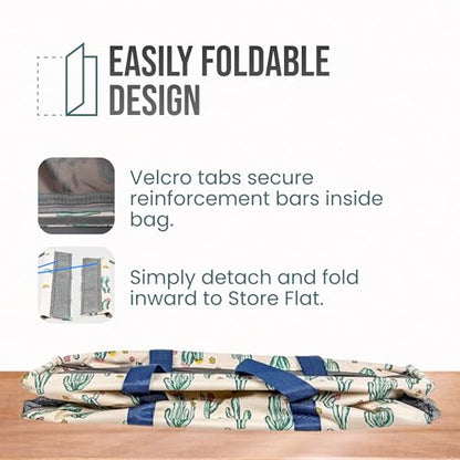 Extra Large Utility Tote Bag - Oversized Collapsible Beach Bag - Cactus - color: Cactus White