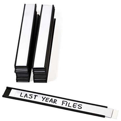 SmartSign Magnetic 'C' Channel Label Holders for Metal Racks and Shelves | 0.75" x 6" Pack of 25 - size: 0.75" x 6"