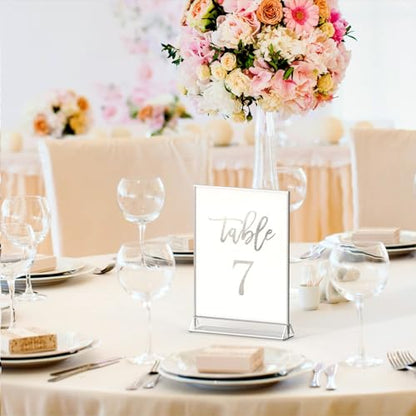 NIUBEE 5x7 Acrylic Sign Holder, Picture Frame, Wedding Table Numbers, 6pack - size: 5x7 6Pack