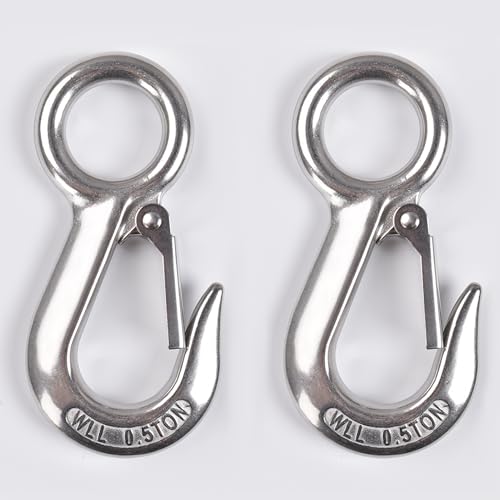 Alele 2Pack 0.5T Crane Scale Grab Hooks,Slip Hooks,Stainless Steel Lifting Hook Rigging Accessory - color: Grab Hooks 500kg-2P