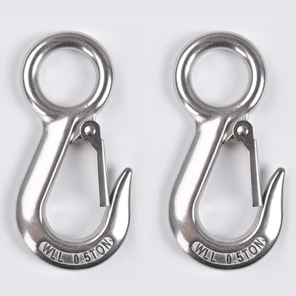 Alele 2Pack 0.5T Crane Scale Grab Hooks,Slip Hooks,Stainless Steel Lifting Hook Rigging Accessory - color: Grab Hooks 500kg-2P