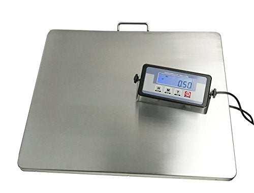 Angel USA Extra Large Platform 22 inches x 18 inches Stainless Steel 400lb Heavy Duty Digital Postal Shipping Scale, Powered by Batteries or AC Adapter, Great for Floor Bench Office Weight Weighing