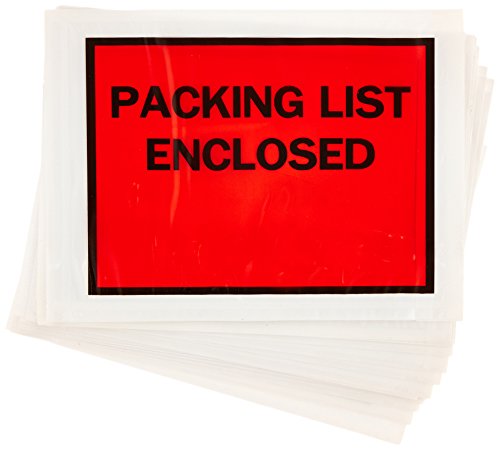 4 1/2 x 6" Red "Packing List Enclosed" Envelopes