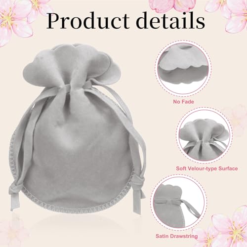 uxcell 20pcs Small Velvet Drawstring Pouches, 2.8"x3.5" Jewelry Bags, Gray - color: Gray, size: 2.8" x 3.5"