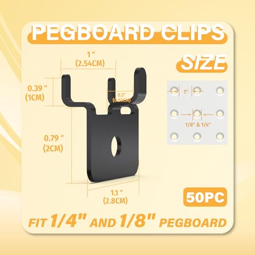 50 PC Prong Metal Pegboard Hooks Black - color: Black