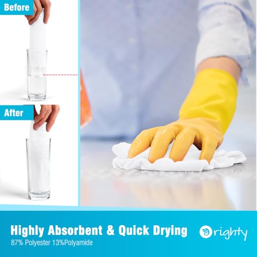 Orighty Microfiber Cleaning Cloth - 24 Pack, White Cleaning Rags 12x11 inch - color: White, size: 24 Pack