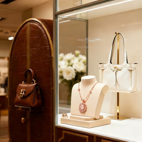 Gold Purse Display Stand, 2 Pack Handbag Display Stand Adjustable Height Stainless Steel Stability Non-slip Base,22lbs Large Bags Display Rack Luxury Purse Holder for Table Retail Closet - color: A-Gold