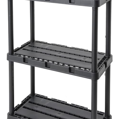 Gracious Living Knect-A-Shelf 3-Shelf Solid Light-Duty Storage, Black - color: 3 Shelf - Black, size: 1 Pack