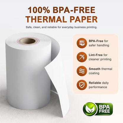 Receipt Paper Roll for 58mm Mobile Portable Thermal Printer (Pack 10 rolls) - size: Pack 10 rolls