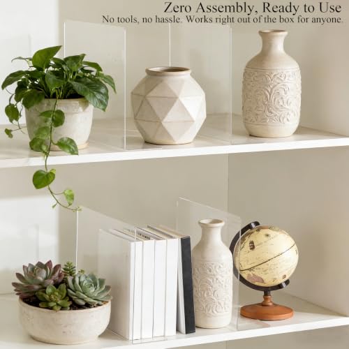 Clear Acrylic Shelf Dividers Closet Organizers for Organization Enthusiasts - size: 12"Tall x 10"Deep