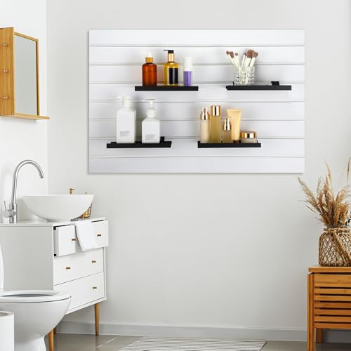 DoubleFill 6 Pcs Slatwall Shelves Metal Slat Wall Shelf, Black, 10x4.3 Inch - color: Black, size: 10x4.3 Inch