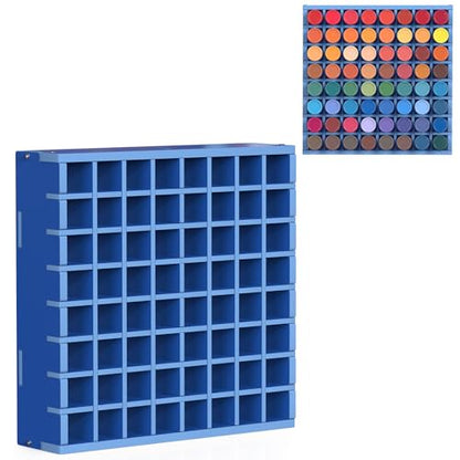 Krafetto 64-Grid Paint Organizer for 2 Oz Bottles, Wall Mount, Blue - color: 1pc blue paint rack
