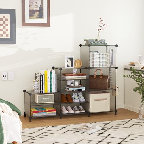 AWTATOS 6 Cube Closet Organizer Storage Shelves, Grey - color: Grey