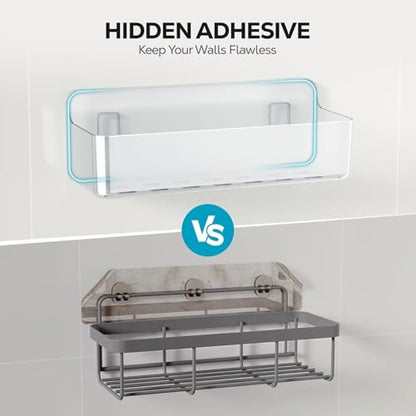 Nieifi Adhesive Shower Shelves, Clear, 2 Pieces - color: A-Clear, size: 2 pieces