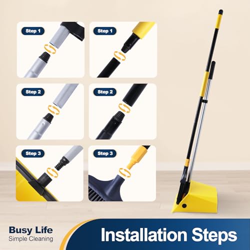 Yocada Commercial Broom and Dustpan Set with Comb Commercial Outdoor Indoor - size: Size One