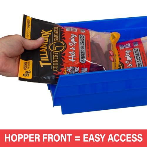 Akro-Mils 30150 Heavy Duty Plastic Shelf Bins, 12"x 8"x 4", Blue, 12-Pack - color: Blue