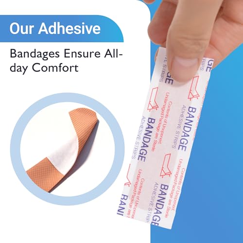 Adhesive Bandages 3/4" x 3" inch,800 Count Bulk Plastic PE Strip Bandage - size: 3/4" x 3"