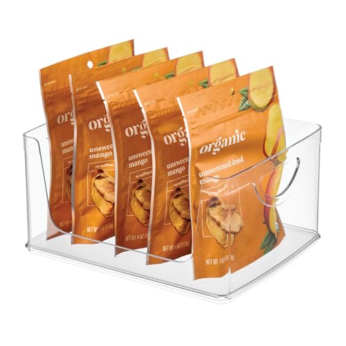 iDesign Stackable Open-Front Storage Bin with Handles, Clear - style: Pack of 1