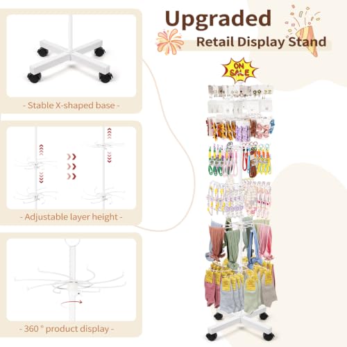 Flenpptly Retail Display Stand, 7-Tier Rotating Display Rack, White - color: 7-Tier White