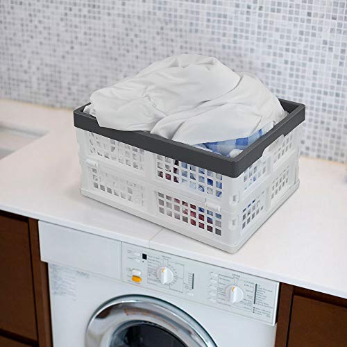 Teyyvn 4-Pack Collapsible Milk Crates, 15L Plastic Stackable Storage Bins - size: 15 L, style: collapsible crate