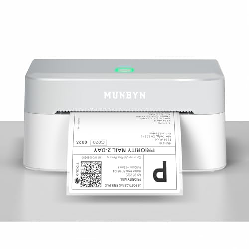 MUNBYN Bluetooth Thermal Label Printer, Wireless 4x6 Shipping Label Printer - color: Grey