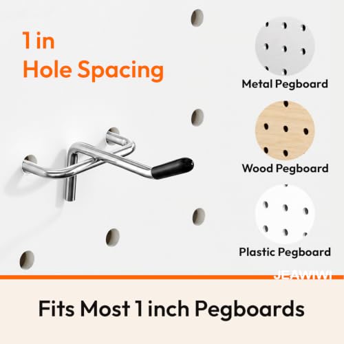 JEAWIWI 30 Pcs Metal Pegboard Hooks, 2 Inch, Fit 1/8 in Pegboard - color: Silver, size: 2in 30pcs