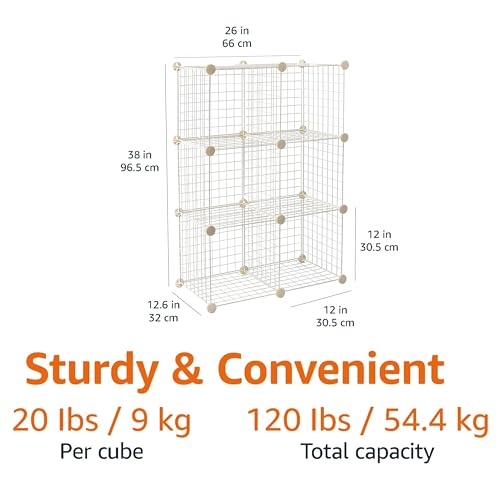 Amazon Basics Cube Wire Grid, 6-Cube, 12 x 12-Inches, White - color: White