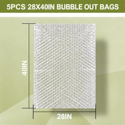 28"x40" Clear Bubble Out Bag,5PCS Large Bubble Pouches Bags - size: 28x40Inches-5PCS