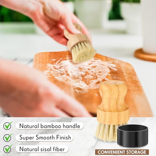 Qinyoung 2 Pcs Cutting Board Oil Applicator Set Bamboo Wax Applicator
