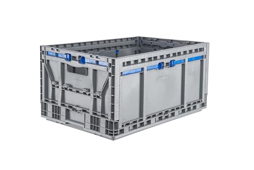 Hudson Exchange 23.62 x 15.75 x 11.81" (15.2 Gallon) Collapsible Straight Wall Handled Storage Container Tote, Gray - color: Gray, size: 1 Pack