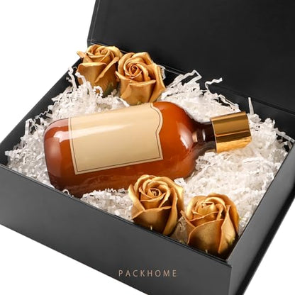 PACKHOME 6 Black Gift Boxes 9x6.5x3.8in with Magnetic Lids - color: 9x6.5x3.8 Inch-Black-Pack of 6