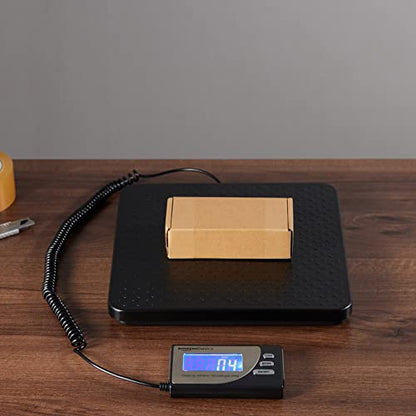 Amazon Basics Digital Postal Scale with Tare Function, Heavy Duty, Aluminium Platform, 440 lb Capacity, Digital Shipping, Portable, Black, 440 lb (Pack of 5) - size: 440 lb (Pack of 5)