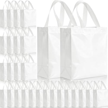 Eccliy 80 Pcs Reusable Gift Bags, Medium, White - color: White, size: Medium
