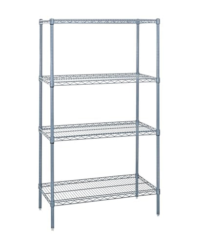 Quantum Storage Systems WR86-2436GY Wire Shelving 4 Shelf Wire Starter Units, 24" x 36" x 86", Gray Epoxy - color: Gray Epoxy, size: 86H x 36W x 24D