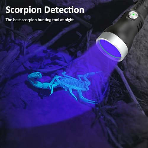 365nm UV Black Mirror Flashlight Rechargeable Detector for Blood Tracking