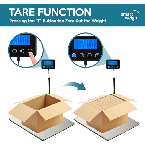 Smart Weigh Heavy-Duty Shipping Scale, 440 lb x 2 oz, Wide Platform, USB-C - color: 440 lbs Extra Wide