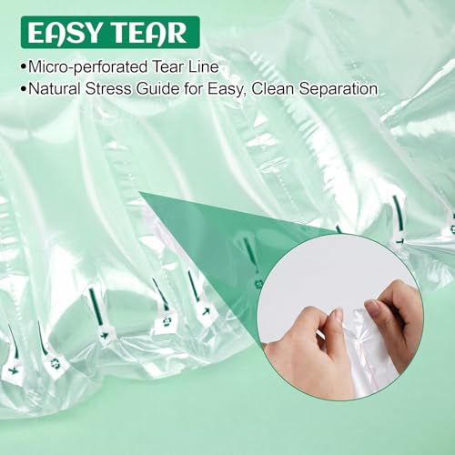 Air Pillows for Shipping with Hand Pump - 1200 Count 3.54 x 7.87 in 150 Gallons Air Cushion– Inflatable Air Bags - Box Filler Packing Materials - Alternative to Packing Peanuts & Bubble Wrap - color: Deflated (Pump included), size: 1200 Count