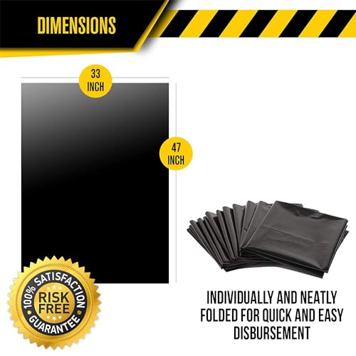 Aluf Plastics 40-45 Gallon 1.5 MIL (eq) Black Heavy Duty Trash Can Liners - 33" x 47" - Pack of 400 - For Contractor, Industrial, Commercial - style: 42 Gal, 1.5 Mil Equiv, 400 Count