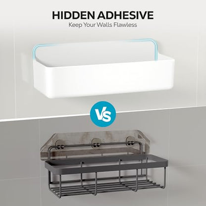 Nieifi Adhesive Shower Shelves, White, 2 Pieces - color: White, size: 2 pieces