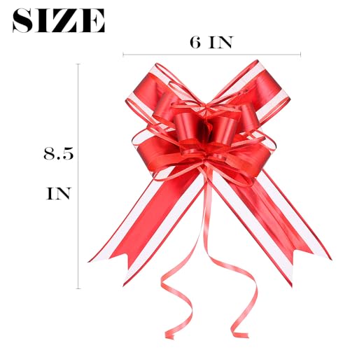 WEWILUCK Red Pull Bows for Gift Wrapping, 6 Inch, 15 Pack, Christmas - color: Glossy-Red, size: 6 Inch - 15 Pack