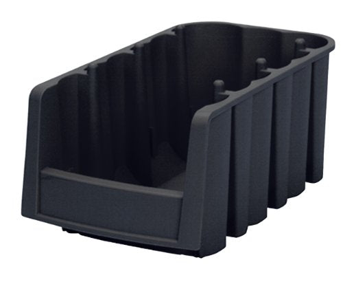 Akro-Mils 30716 Economy Stacking Shelf Plastic Storage Bins, (12-Inch x 6-5/8-Inch x 5-Inch), Black (10-Pack) - size: 11.78 x 6.625 x 5