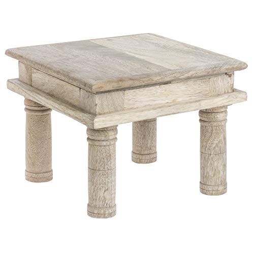 HUBERT Display Riser Square Mango Wood Table Riser - 8 2/3"L x 8 2/3"W x 7"H