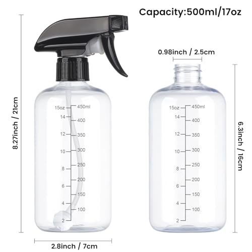 Spray Bottles 2 Pack 17oz 360° Any-Angle Spraying for Cleaning - color: Black, size: 17oz