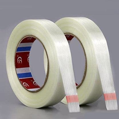 KAIY Strapping Tape 2 Roll Packing Fiberglass Tape 1/2 inch x 60yds