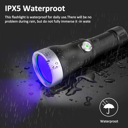 365nm UV Black Mirror Flashlight Rechargeable Detector for Blood Tracking